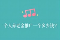 个人养老金推广一个多少钱？